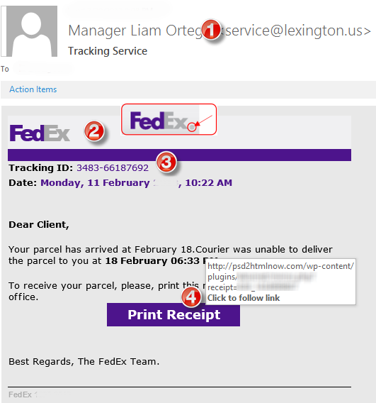 fedex pourriel